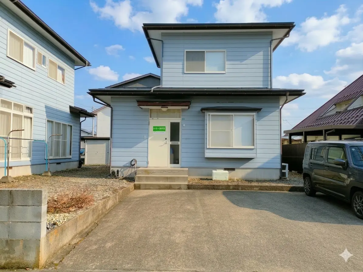 おおい整体院の外観と専用駐車場